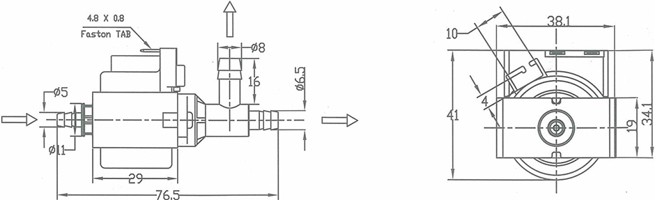 电磁泵蒸发器/清洗机产品尺寸